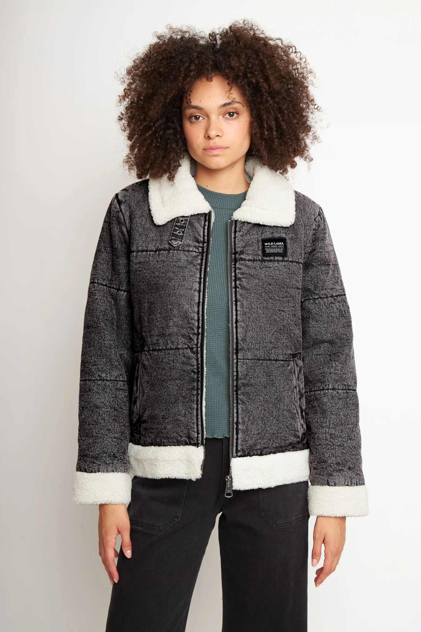 Chaqueta Sur Puffa Orgánica Negra Mujer - Image 3