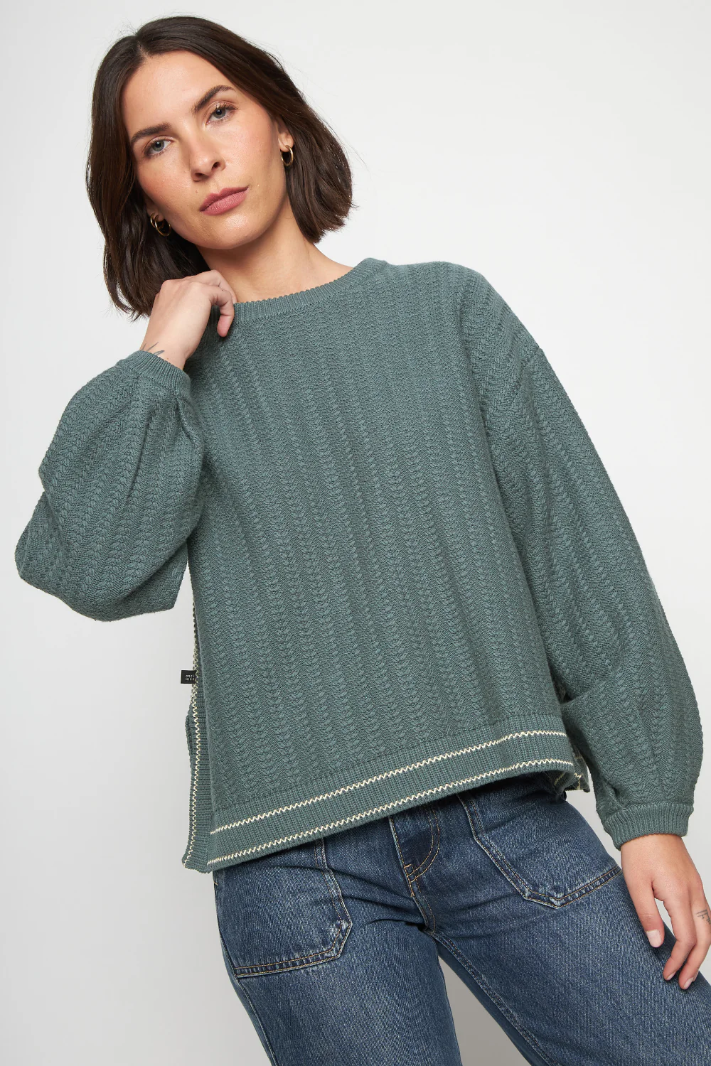 Sweater Noa Orgánico Petróleo Mujer - Image 2