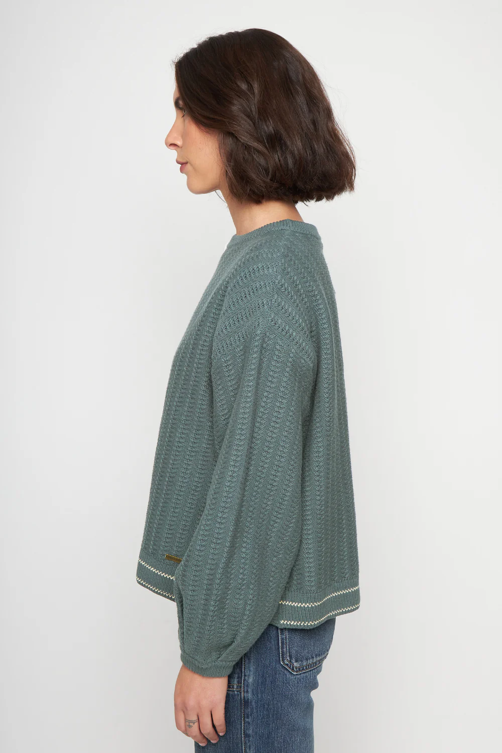 Sweater Noa Orgánico Petróleo Mujer - Image 5